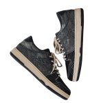 画像2:  Men's denim sneaker shoes ユニセックス男女兼用 レースアップ パッチワーク デニムスニーカー カジュアル シューズ (2)