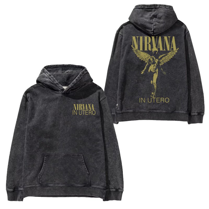 画像2: Unisex Cobennella's Nirvana vintage style hoodie Long sleeves Hoodie コベンネラニルヴァーナヴィンテージスタイルフーディ  パーカー バンド (2)