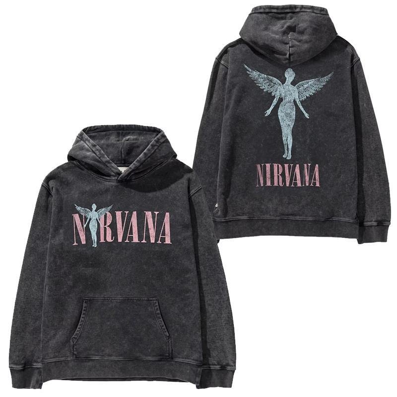 画像1: Unisex Cobennella's Nirvana vintage style hoodie Long sleeves Hoodie コベンネラニルヴァーナヴィンテージスタイルフーディ  パーカー バンド (1)