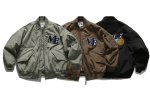 画像1: Brand logo embroidered, gourd pattern quilted MA-1 jacket Stadium Jacket blouson ユニセックス男女兼用文字刺繍 ひょうたん柄キルティングMA-1スタジアムジャンパー スタジャンブルゾン (1)