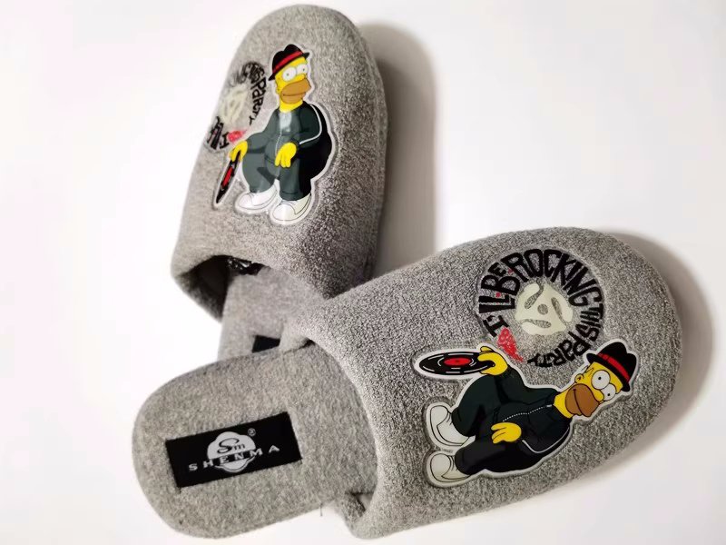 画像3: Homer Simpson print hot sandals slippers shoes   ユニセックス男女兼用ホーマーシンプソンプリントホット滑り止め付きサンダルスリッパシューズ (3)