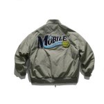 画像2: Brand logo embroidered, gourd pattern quilted MA-1 jacket Stadium Jacket blouson ユニセックス男女兼用文字刺繍 ひょうたん柄キルティングMA-1スタジアムジャンパー スタジャンブルゾン (2)