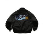 画像3: Brand logo embroidered, gourd pattern quilted MA-1 jacket Stadium Jacket blouson ユニセックス男女兼用文字刺繍 ひょうたん柄キルティングMA-1スタジアムジャンパー スタジャンブルゾン (3)