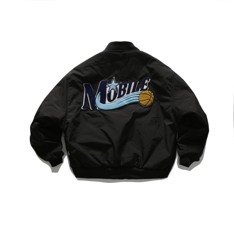 画像3: Brand logo embroidered, gourd pattern quilted MA-1 jacket Stadium Jacket blouson ユニセックス男女兼用文字刺繍 ひょうたん柄キルティングMA-1スタジアムジャンパー スタジャンブルゾン (3)