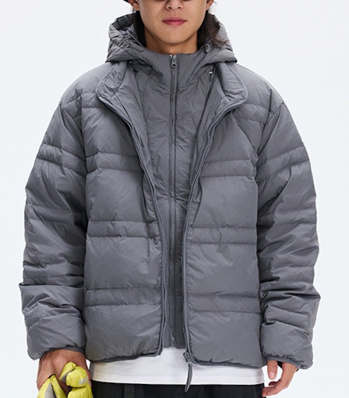 画像5: 3M Removable Water-Repellent Hooded Down Jacket Outdoor Workwear Sports Thermal Jacket ユニセックス男女兼用外し可能フード付きダウンジャケット (5)