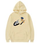 画像1: Mens UnisexTom and Jerry playing chase Broken Swash Print Hoodie sweatshirt  ユニセックス 男女兼用ブロークンスウォッシュチェイストムとジェリー フーディーパーカートレーナー　 (1)