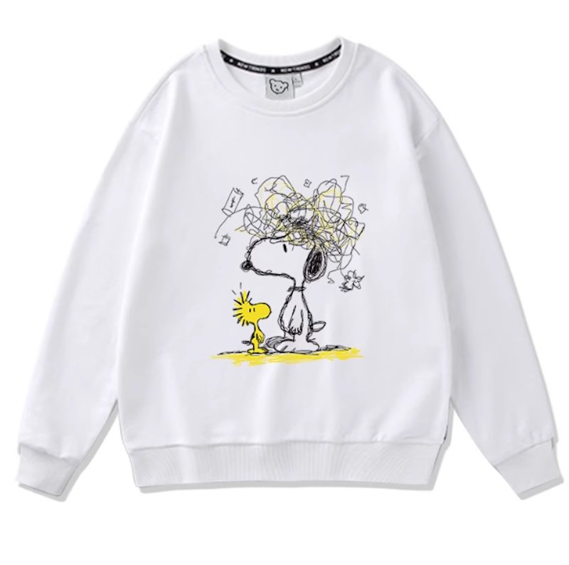 画像1: Unisex Graphic Snoopy & Woodstock Sweatshirt ユニセックス男女兼用グラフィックスヌーピー＆ウッドストックスウェットトレーナ  (1)
