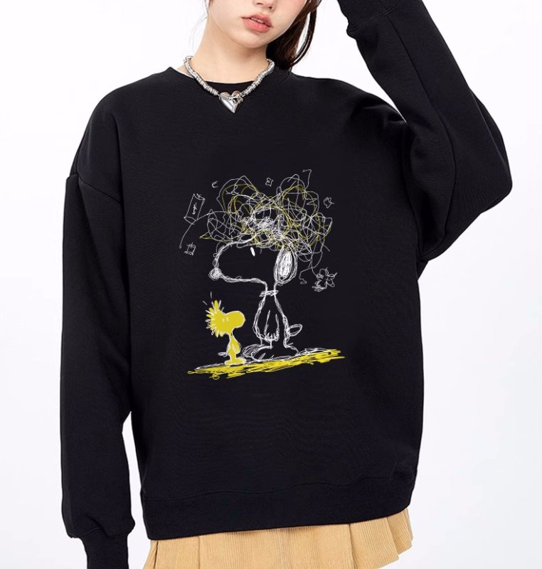 画像6: Unisex Graphic Snoopy & Woodstock Sweatshirt ユニセックス男女兼用グラフィックスヌーピー＆ウッドストックスウェットトレーナ  (6)