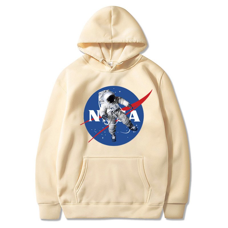 画像4: Unisex NASA astronaut print hooded sweatshirt ユニセックス男女兼用NASAナサ×宇宙飛行士フーディスウェットパーカー  (4)