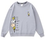 画像1: Unisex Fake zip Snoopy&Woodstock&Charlie Brown Sweatshirt ユニセックス男女兼用ジッパースヌーピー＆ウッドストック＆チャーリーブラウンスウェットトレーナ  (1)