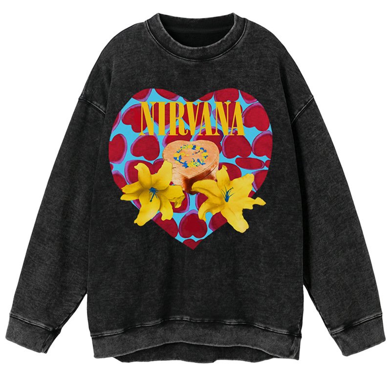 画像13: Unisex Nirvana Vintage Style Runex Sweatshirt   Long sleeves Shirts  ニルヴァーナ  ヴィンテージスタイルクルーネック  長袖 スウェット トレーナー  バンド (13)