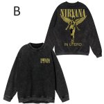 画像2: Unisex Nirvana Vintage Style Runex Sweatshirt   Long sleeves Shirts  ニルヴァーナ  ヴィンテージスタイルクルーネック  長袖 スウェット トレーナー  バンド (2)