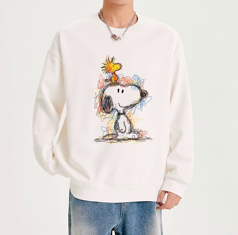 画像7: Unisex Graphic Snoopy & Woodstock Sweatshirt ユニセックス男女兼用グラフィックスヌーピー＆ウッドストックスウェットトレーナ  (7)
