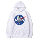 画像3: Unisex NASA astronaut print hooded sweatshirt ユニセックス男女兼用NASAナサ×宇宙飛行士フーディスウェットパーカー  (3)