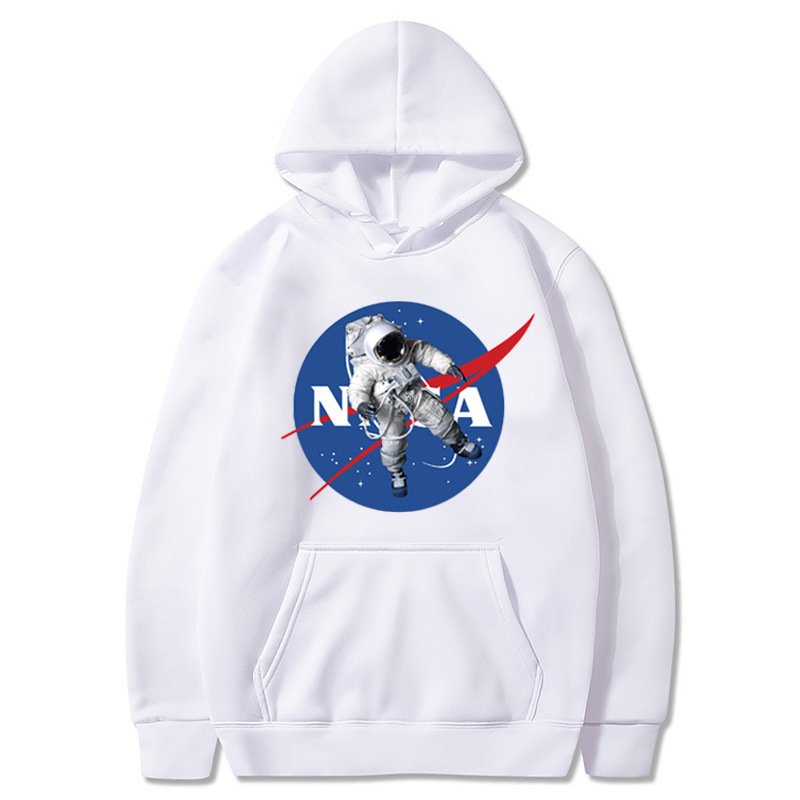 画像3: Unisex NASA astronaut print hooded sweatshirt ユニセックス男女兼用NASAナサ×宇宙飛行士フーディスウェットパーカー  (3)