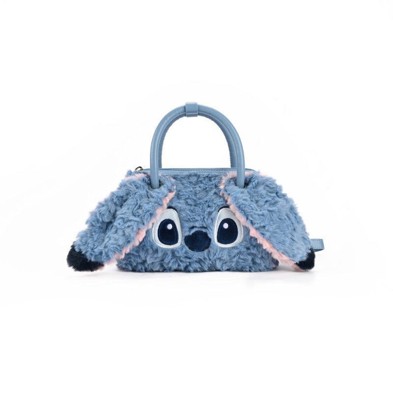 画像1: Disney Fluffy Big Face 2way Tote Bag Fur Tote Shoulder Crossbody Bag ディズニー ファーモコモコトート フリース ショルダーバッグ リロ＆スティッチ (1)