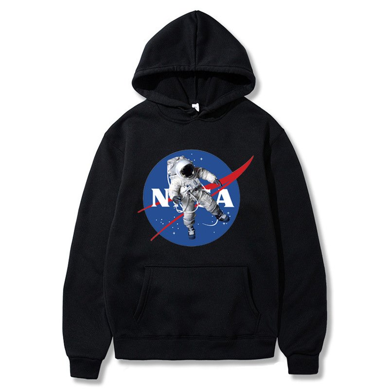 画像2: Unisex NASA astronaut print hooded sweatshirt ユニセックス男女兼用NASAナサ×宇宙飛行士フーディスウェットパーカー  (2)