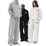 画像1: 25 M.E.D.M MEDM Sweat Pants ユニセックス メンズ 男女兼用 トレンド 刺繍サイドジッパーカジュアルパンツ ルーズストレートパンツ  ロゴ スウェット トレーナー  MR. ENJOY DA MONEY ミスターエンジョイダマネー (1)