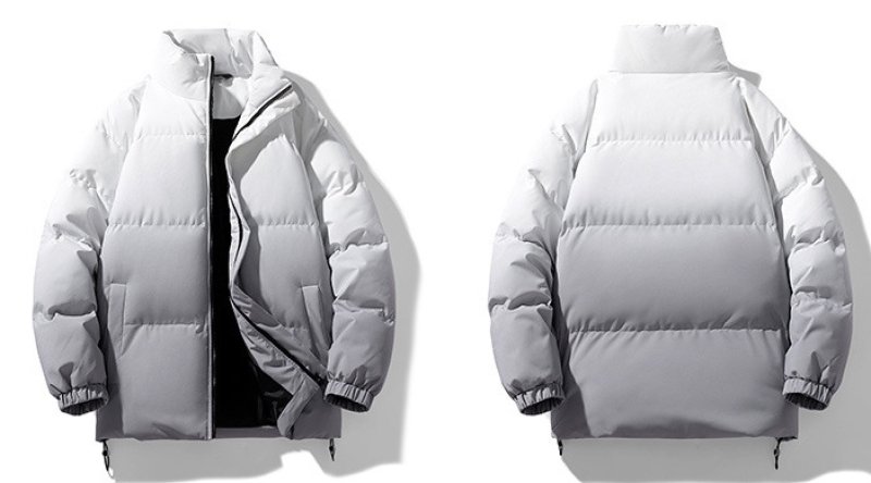 画像6: Gradient stand collar down jacket Coat ユニセックス男女兼用グラデーションスタンドカラー襟ダウンジャケットコート (6)