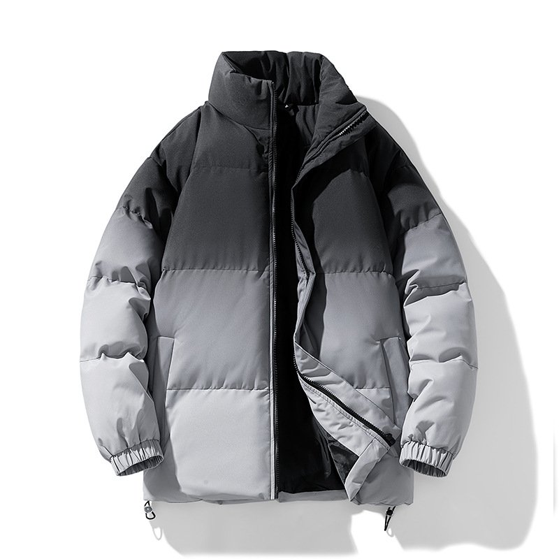 画像1: Gradient stand collar down jacket Coat ユニセックス男女兼用グラデーションスタンドカラー襟ダウンジャケットコート (1)