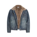 画像2: Men's Short  Denim Jean Jacket Boa Coat メンズ ユニセックス 男女兼用 デニム コート ジャケット 内ボア Gジャン ジーンズ (2)