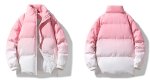 画像7: Gradient stand collar down jacket Coat ユニセックス男女兼用グラデーションスタンドカラー襟ダウンジャケットコート (7)