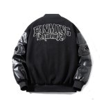 画像2: Letter logo embroidered patchwork leather sleeves inner lining Stadium jacket　 ユニセックス男女兼用レターロゴ刺繍パッチワースキルティングインナータスタジャンスタジアムジャンブルゾン (2)
