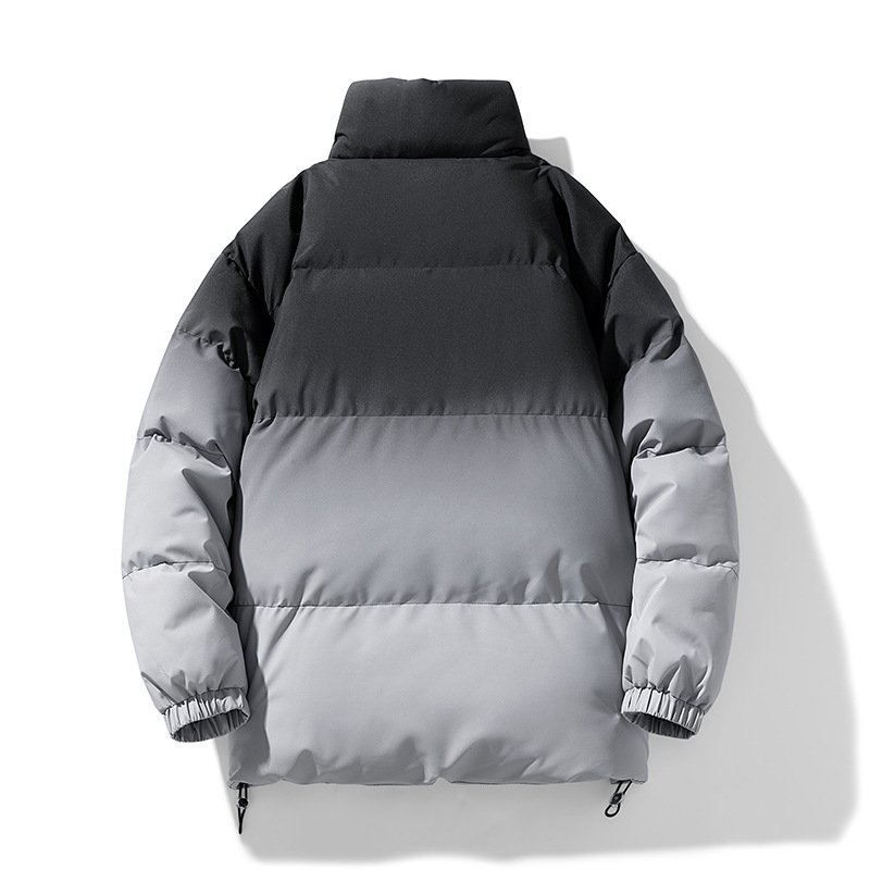 画像4: Gradient stand collar down jacket Coat ユニセックス男女兼用グラデーションスタンドカラー襟ダウンジャケットコート (4)