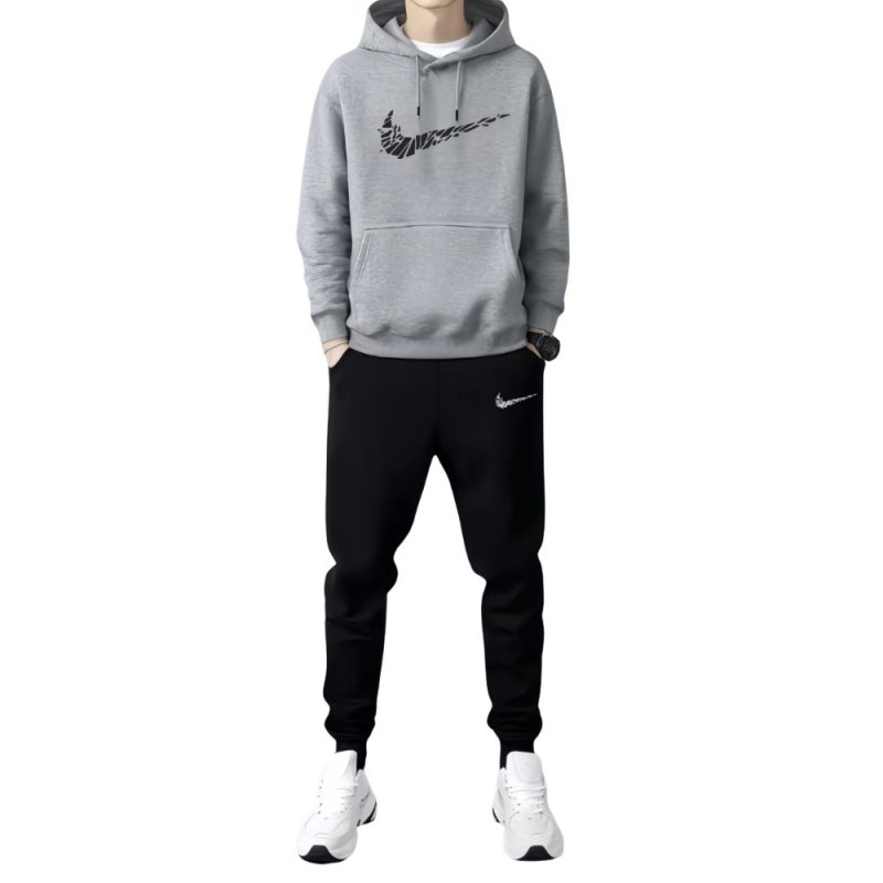 画像3: Men & Women Broken swoosh Setup Hoodie and Pants Set  バスケット ブロークン スウォッシュ プリントセットアップユニセックス男女兼用スウェットフーディ＆パンツセット (3)