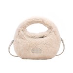画像3: Round fur tote shoulder bag Fluffy Bag ラウンドモコモコファートートショルダークロスボデーバッグ (3)