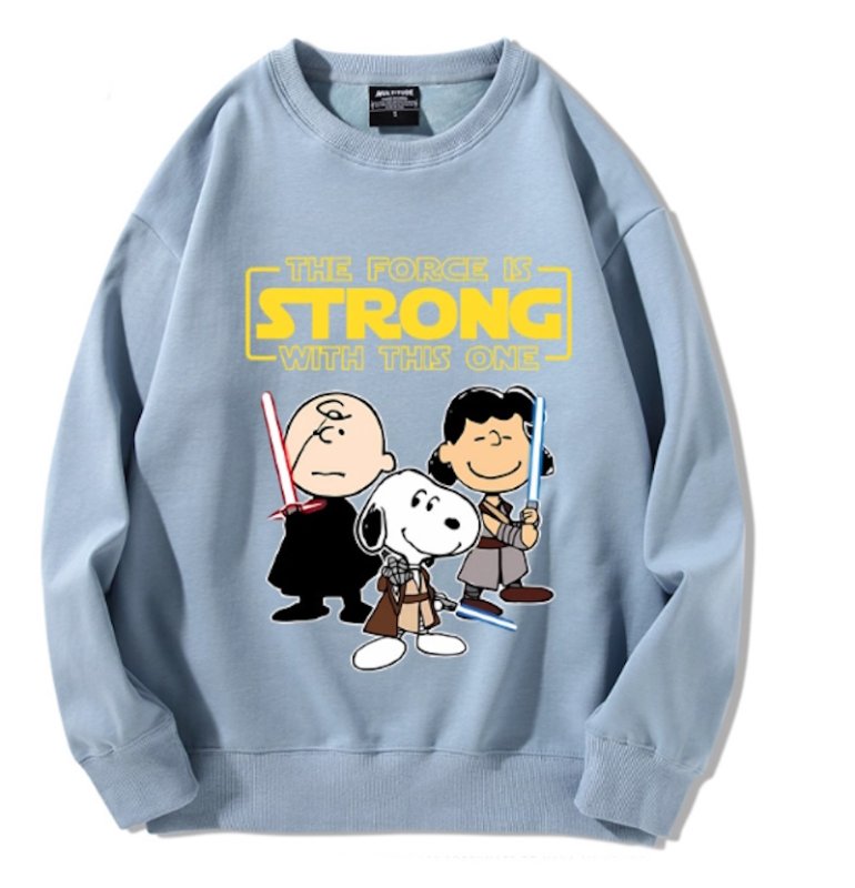画像6: Unisex Strong Snoopy Friends x Star Wars Sweatshirt   Long sleeves Shirts  ストロングスヌーピーフレンズ×スターウォーズクルーネック  長袖 スウェット トレーナー   (6)
