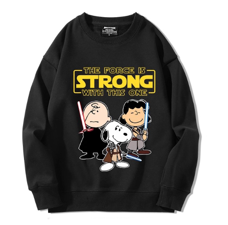 画像3: Unisex Strong Snoopy Friends x Star Wars Sweatshirt   Long sleeves Shirts  ストロングスヌーピーフレンズ×スターウォーズクルーネック  長袖 スウェット トレーナー   (3)
