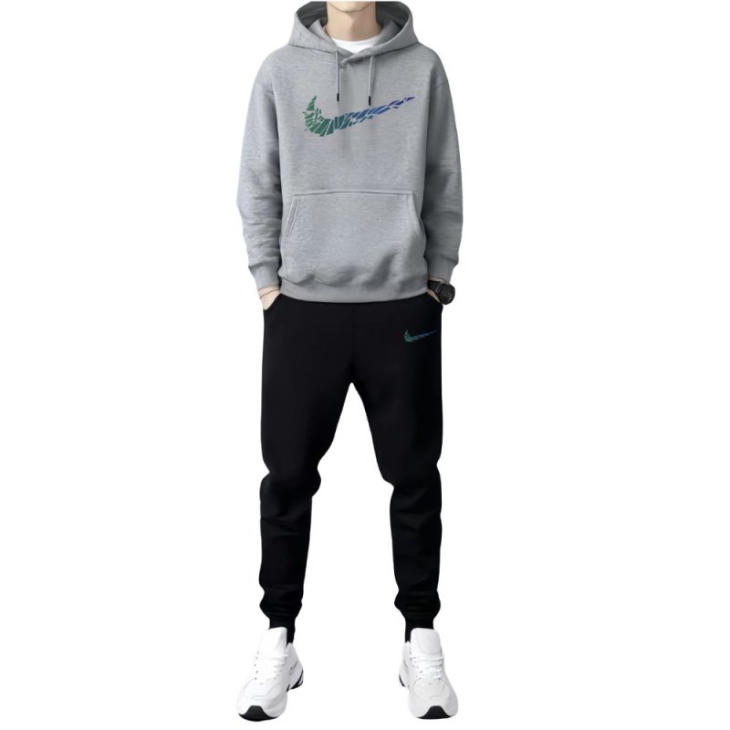 画像2: Men & Women Broken swoosh Setup Hoodie and Pants Set  バスケット ブロークン スウォッシュ プリントセットアップユニセックス男女兼用スウェットフーディ＆パンツセット (2)