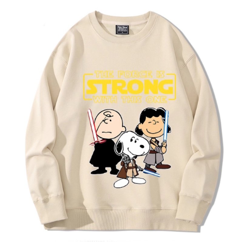 画像5: Unisex Strong Snoopy Friends x Star Wars Sweatshirt   Long sleeves Shirts  ストロングスヌーピーフレンズ×スターウォーズクルーネック  長袖 スウェット トレーナー   (5)