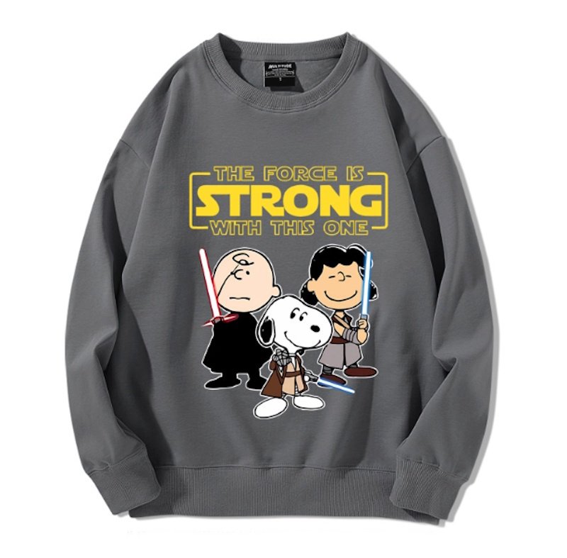 画像4: Unisex Strong Snoopy Friends x Star Wars Sweatshirt   Long sleeves Shirts  ストロングスヌーピーフレンズ×スターウォーズクルーネック  長袖 スウェット トレーナー   (4)