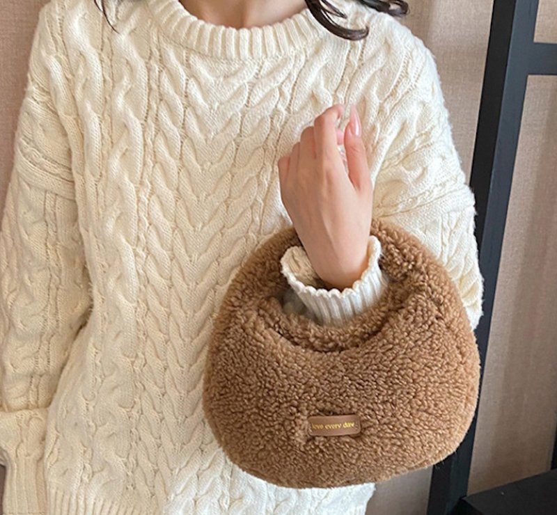 画像7: Round fur tote shoulder bag Fluffy Bag ラウンドモコモコファートートショルダークロスボデーバッグ (7)