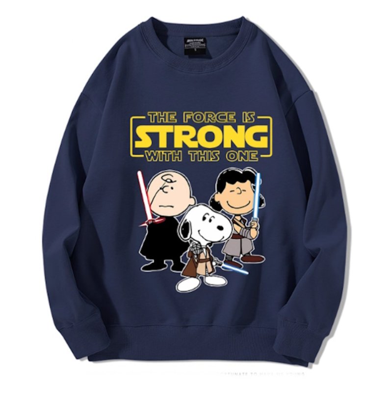 画像2: Unisex Strong Snoopy Friends x Star Wars Sweatshirt   Long sleeves Shirts  ストロングスヌーピーフレンズ×スターウォーズクルーネック  長袖 スウェット トレーナー   (2)