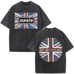 画像1: unisex Washed vintage style Oasis rock band t-shirt  ユニセックスオアシスウォッシュヴィンテージスタイ加工オアシスロックバンド半袖Tシャツ (1)