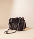 画像6: Fluffy fur cover quilted leather chain tote shoulder pochette bag　モコモコファーカバーキルティングレザーチェーントートショルダーポシェットバッグ (6)