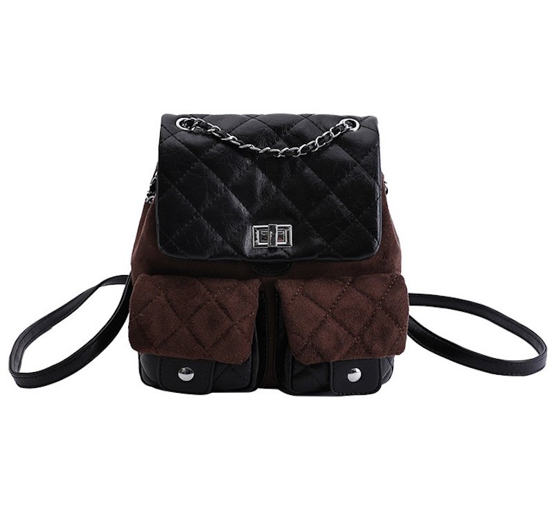 画像2: Quilted leather chain tote shoulder bag backpack rucksack　キルティングレザーチェーントートショルダーバックパックリュック (2)