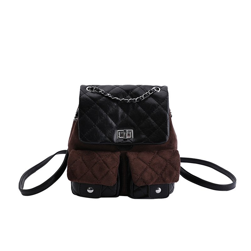 画像8: Quilted leather chain tote shoulder bag backpack rucksack　キルティングレザーチェーントートショルダーバックパックリュック (8)
