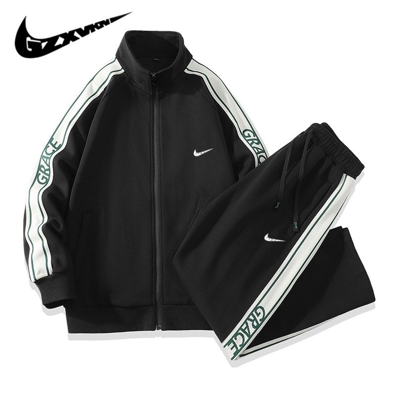 画像1:  Unisex ‎Colorful Not Swoosh logo Stand collar zip-up Set up Matching Set Jacket + Pant ユニセックス 男女兼用 カラフル ノット スウォッシュロゴ スタンドカラージップアップ セットアップ 上下 (1)