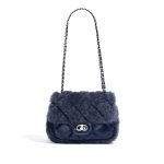 画像4: Fluffy fur cover quilted leather chain tote shoulder pochette bag　モコモコファーカバーキルティングレザーチェーントートショルダーポシェットバッグ (4)