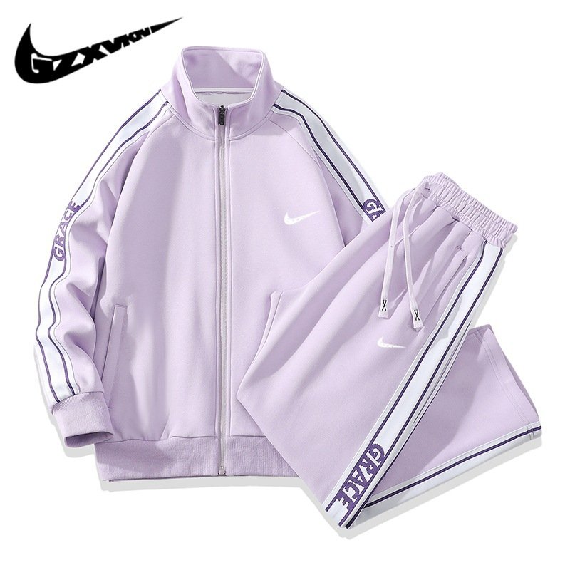 画像2:  Unisex ‎Colorful Not Swoosh logo Stand collar zip-up Set up Matching Set Jacket + Pant ユニセックス 男女兼用 カラフル ノット スウォッシュロゴ スタンドカラージップアップ セットアップ 上下 (2)