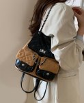 画像5: Quilted leather chain tote shoulder bag backpack rucksack　キルティングレザーチェーントートショルダーバックパックリュック (5)
