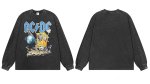 画像4: unisex ACDC rock band comic print long-sleeved t-shirt  ユニセックスACDCバンドコミックプリント 長袖ラウンドネック Tシャツ  バンドT (4)