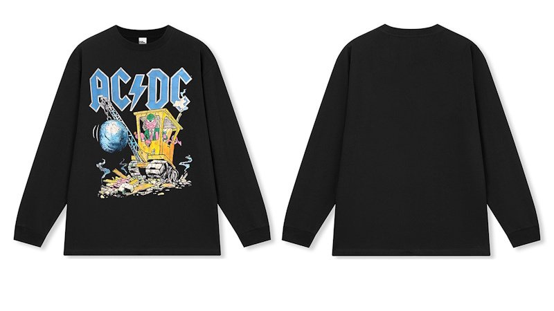 画像3: unisex ACDC rock band comic print long-sleeved t-shirt  ユニセックスACDCバンドコミックプリント 長袖ラウンドネック Tシャツ  バンドT (3)