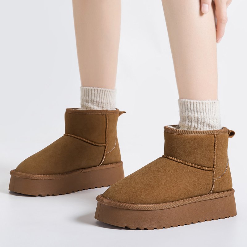 画像6: Ultra mini platform sheepskin boots ankle boots  ウルトラミニ厚底シープスキンスタイルブーツ ショートアンクルブーツ  (6)