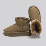 画像3: Ultra mini platform sheepskin boots ankle boots  ウルトラミニ厚底シープスキンスタイルブーツ ショートアンクルブーツ  (3)