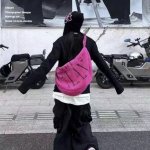 画像2: Gods plan fleece crossbody hobo bag shoulder bag フリース クロス ボディ ショルダーバッグ (2)